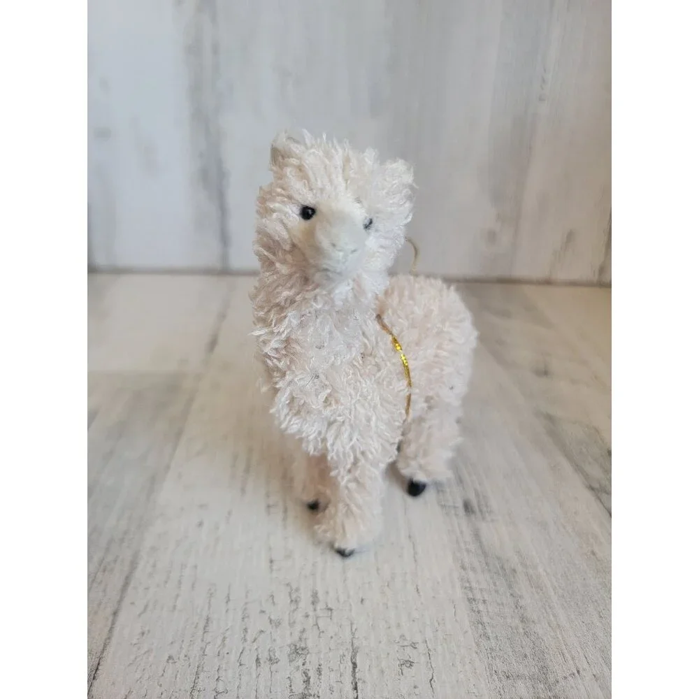 Plush Llama‎ ornament Faux fur white zoo xmas